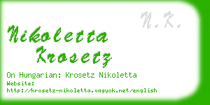 nikoletta krosetz business card